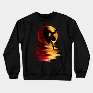 werewolf yellow red moon 2 Crewneck Sweatshirt